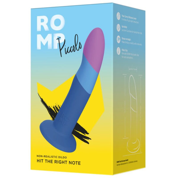 ROMP - PICCOLO DILDO SILICONA CON VENTOSA TRICOLOR 14 CM