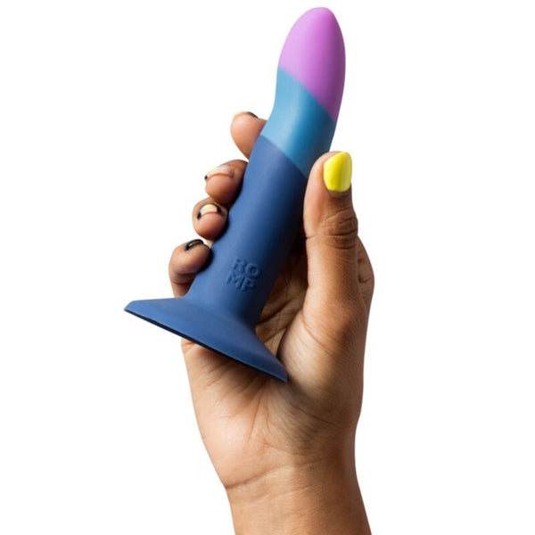 ROMP - PICCOLO DILDO SILICONA CON VENTOSA TRICOLOR 14 CM