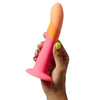 ROMP - DIZI DILDO SILICONA CON VENTOSA TRICOLOR 18 CM