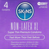 SKINS - PRESERVATIVOS SIN LATEX XL PACK 4