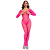 CHILIROSE - CR 4894 BODYSTOCKING MALLA ROSA NEON S/M