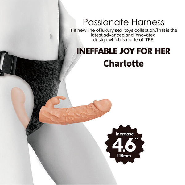 BAILE - CHARLOTTE ARNÉS HOLLOW STRAP-ON DOBLE PENETRACIÓN NATURAL
