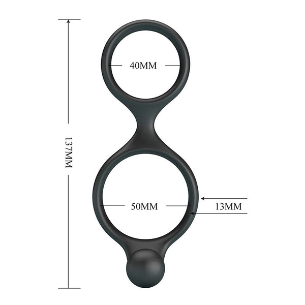 CRAZY BULL - FLORIAN ANILLO DOBLE PARA PENE Y TESTÍCULOS SILICONA NEGRO