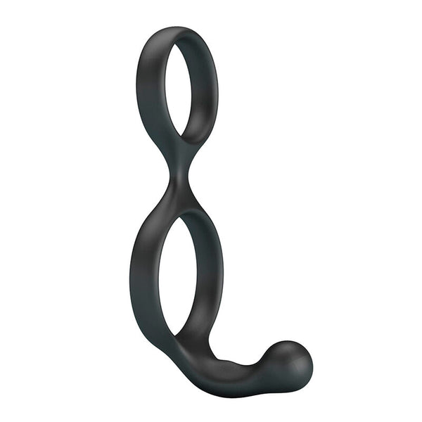 CRAZY BULL - FLORIAN ANILLO DOBLE PARA PENE Y TESTÍCULOS SILICONA NEGRO