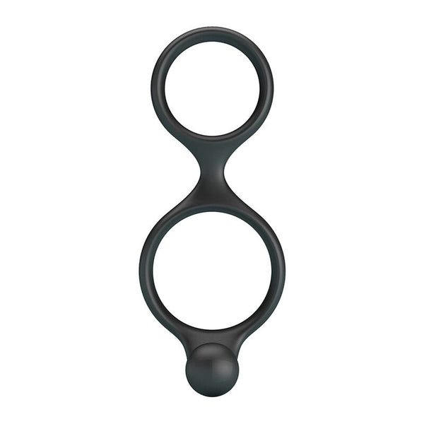 CRAZY BULL - FLORIAN ANILLO DOBLE PARA PENE Y TESTÍCULOS SILICONA NEGRO
