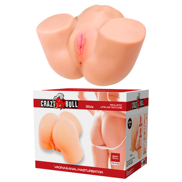 CRAZY BULL - OLIVIA MASTURBADOR VAGINAL Y ANAL DOBLE CON VIBRACIÓN