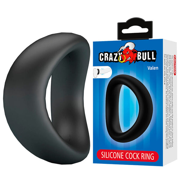 CRAZY BULL - VALEN ANILLO PARA PENE ERGONÓMICO SILICONA NEGRO