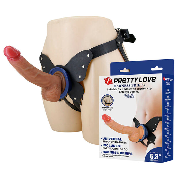 PRETTY LOVE - YETI ARNÉS STRAP-ON CON DILDO Y VENTOSA CARNE