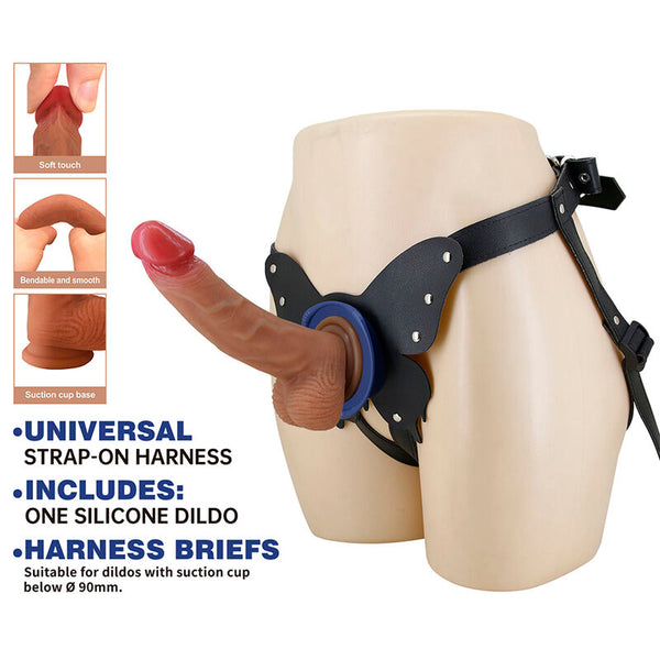PRETTY LOVE - YETI ARNÉS STRAP-ON CON DILDO Y VENTOSA CARNE