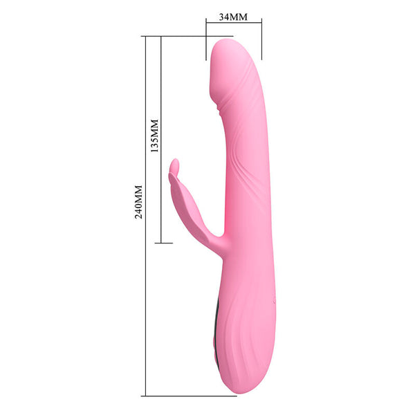 PRETTY LOVE - BELLA VIBRADOR RABBIT CON ESTIMULACIÓN MARIPOSA Y LED ROSA