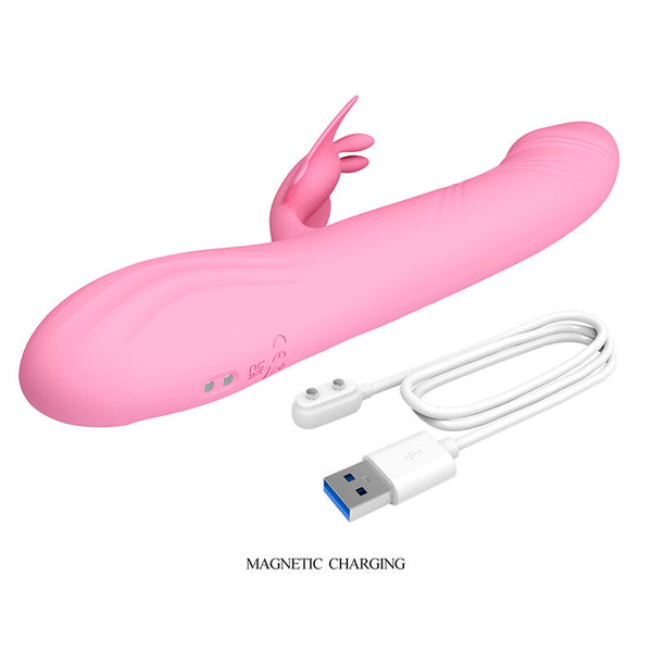 PRETTY LOVE - BELLA VIBRADOR RABBIT CON ESTIMULACIÓN MARIPOSA Y LED ROSA