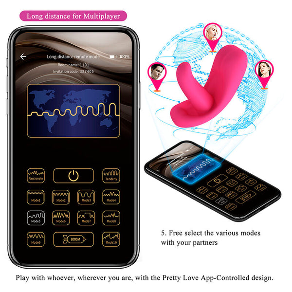 PRETTY LOVE - HAZELYNN MASAJEADOR APP CONTROL 12 FUNCIONES ROSA