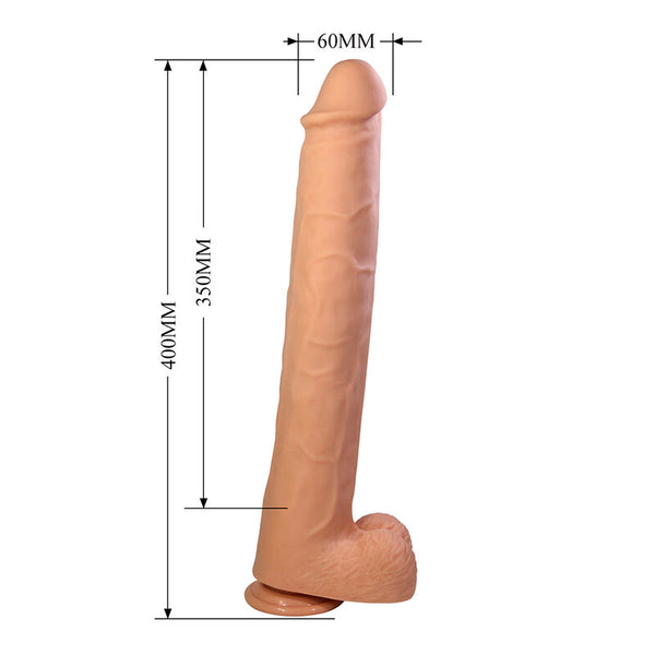 PRETTY LOVE - PAT DILDO REALÍSTICO FLEXIBLE CON VENTOSA NATURAL 40 CM -Ø- 6 CM