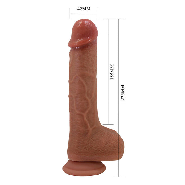 PRETTY LOVE - TOMMY VIBRADOR REALÍSTICO CON EMPUJE MARRÓN OSCURO CONTROL REMOTO