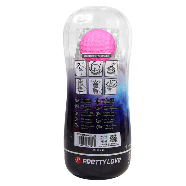 PRETTY LOVE - MASTURBADOR CUP 360º TEXTURIZADO TRANSPARENTE