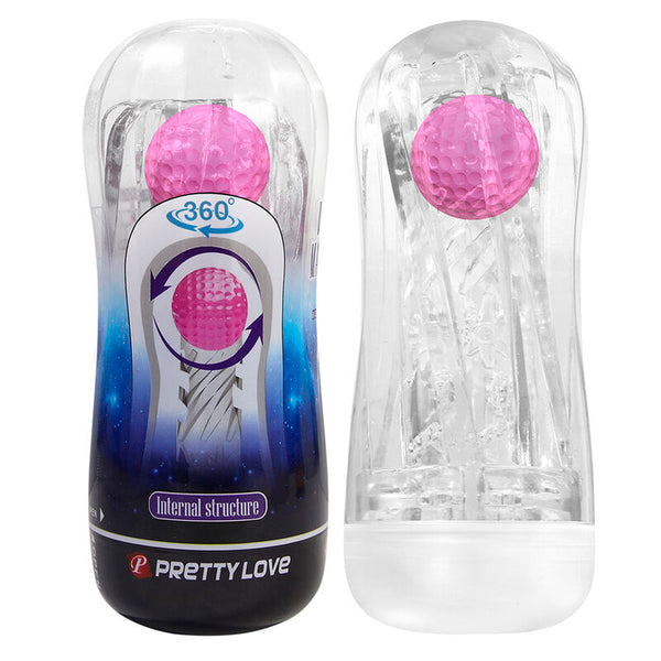 PRETTY LOVE - MASTURBADOR CUP 360º TEXTURIZADO TRANSPARENTE