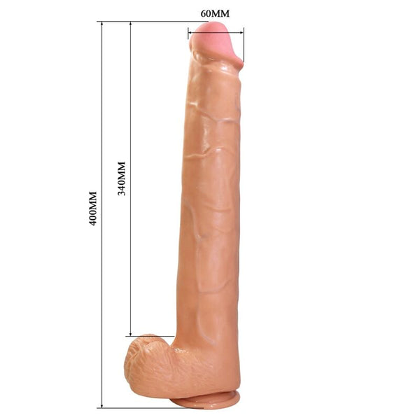 PRETTY LOVE - RAEL DILDO REALÍSTICO FLEXIBLE CON VENTOSA 40 CM -Ø- 6 CM MARRÓN