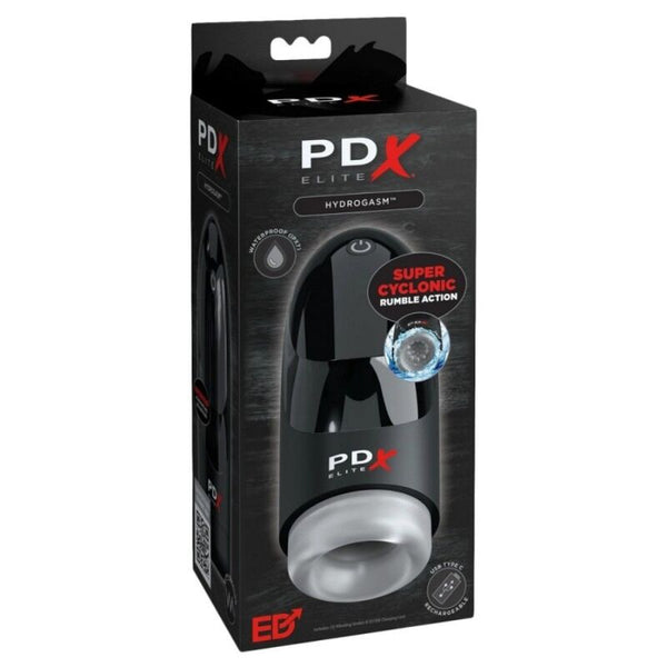 PDX ELITE - MASTURBADOR HYDROGASM CON VIBRACIÓN CICLÓNICA 20 CM