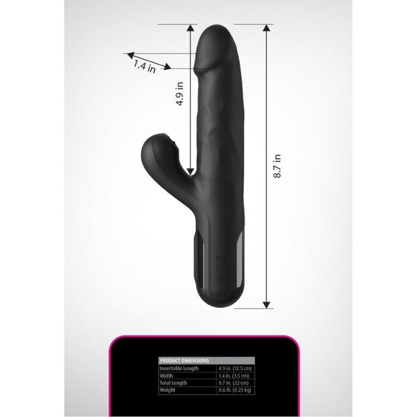 FETISH FANTASY SERIES - VIBRADOR RABBIT SONIX SILICONE THRUSTER NEGRO