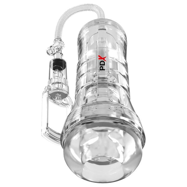 PDX ELITE - MASTURBADOR TRANSPARENTE VIEWTUBE VAC XXL CON BOMBA DE SUCCIÓN 27.3 CM