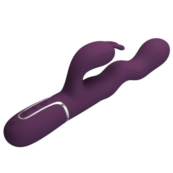 PRETTY LOVE - VIBRADOR RABBIT LOURSEN CON MOVIMIENTO OSCILANTE Y 7 VIBRACIONES RECARGABLE USB MORADO