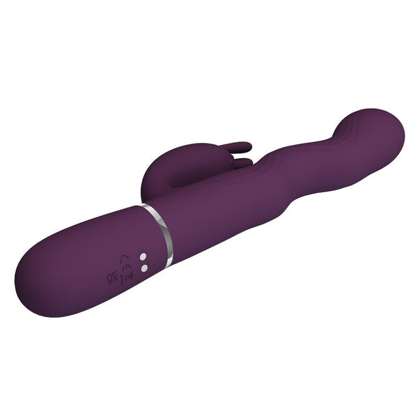 PRETTY LOVE - VIBRADOR RABBIT LOURSEN CON MOVIMIENTO OSCILANTE Y 7 VIBRACIONES RECARGABLE USB MORADO