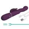 PRETTY LOVE - VIBRADOR RABBIT LOURSEN CON MOVIMIENTO OSCILANTE Y 7 VIBRACIONES RECARGABLE USB MORADO