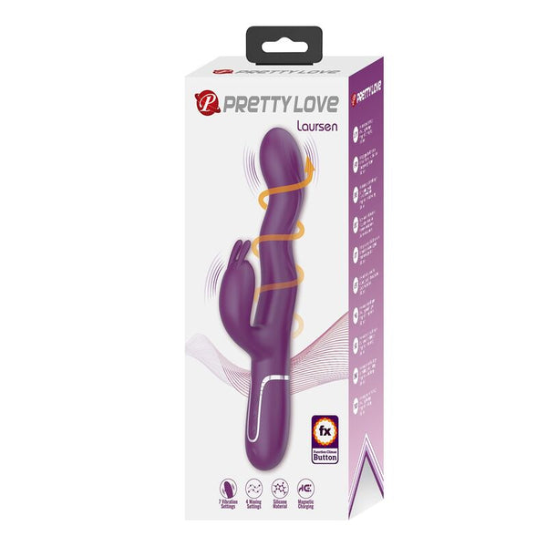 PRETTY LOVE - VIBRADOR RABBIT LOURSEN CON MOVIMIENTO OSCILANTE Y 7 VIBRACIONES RECARGABLE USB MORADO