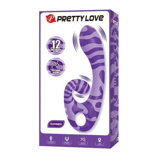 PRETTY LOVE - SUMMER VIBRADOR DOBLE CON ASA 19 CM Ø 3,5 CM MORADO