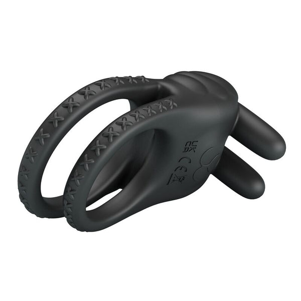 PRETTY LOVE - SINI ANILLO PARA PENE VIBRADOR RECARGABLE 10 FUNCIONES NEGRO