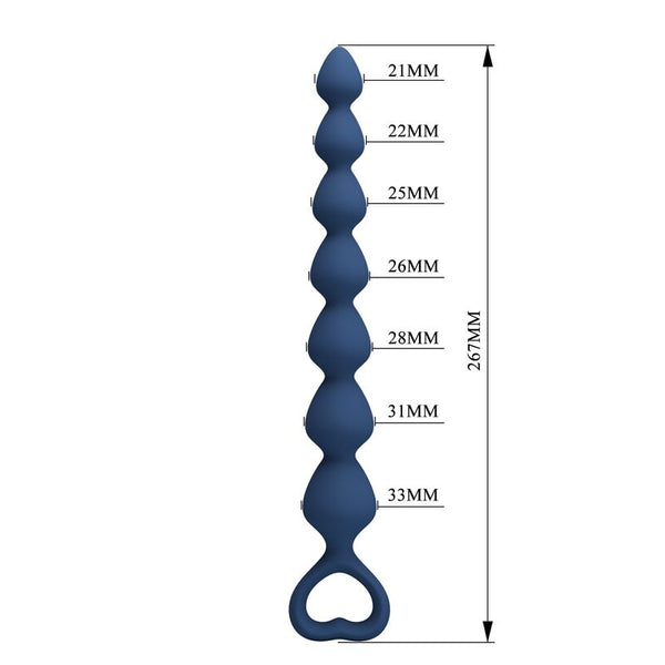 MR PLAY - BOLAS ANALES Y PLUG ANAL SILICONA AZUL 26,7 CM