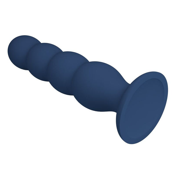 MR PLAY - PLUG ANAL CON 4 BOLAS METÁLICAS Y VENTOSA AZUL