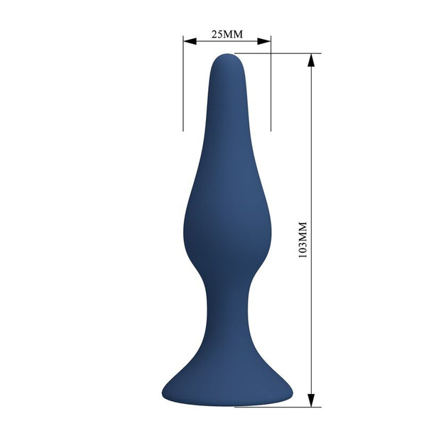 MR PLAY - PLUG ANAL SILICONA AZUL SLIM TALLA S