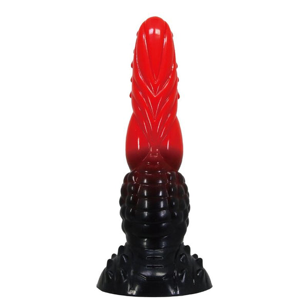 POWER MONSTERS - FIRE DRAGON DILDO FANTASÍA CON VENTOSA 24,5 CM Ø 5,8 CM ROJO Y NEGRO