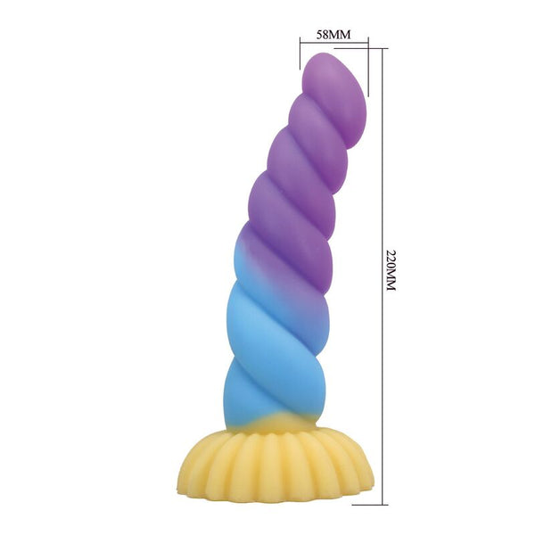 POWER MONSTERS - UNICORN DILDO TRICOLOR 22 CM Ø 5 CM