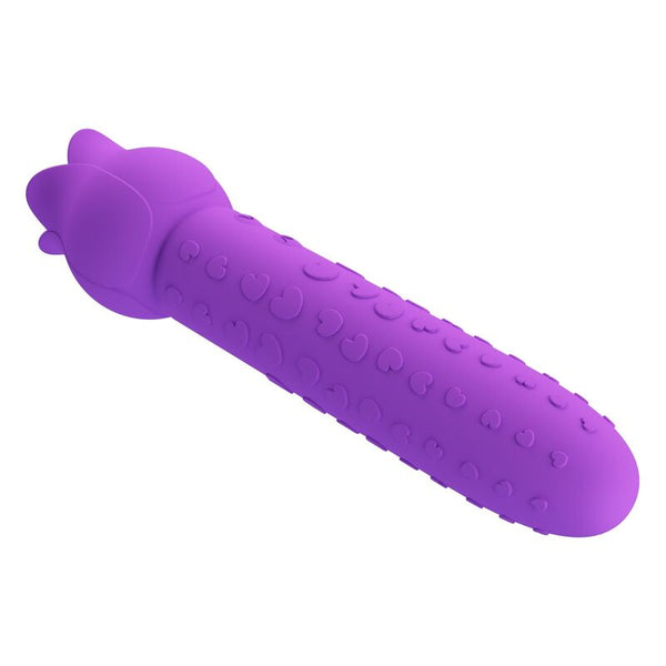 PRETTY LOVE - DANNELL VIBRADOR CON ESTIMULACIÓN ORAL Y CLITORAL RECARGABLE MORADO