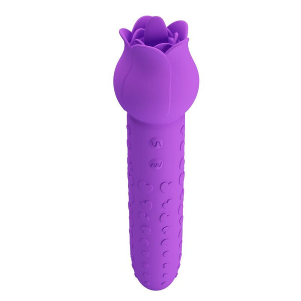 PRETTY LOVE - DANNELL VIBRADOR CON ESTIMULACIÓN ORAL Y CLITORAL RECARGABLE MORADO