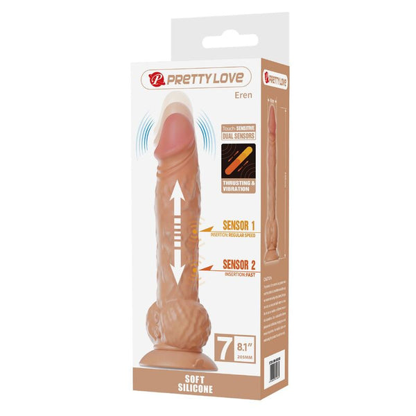 PRETTY LOVE - EREN DILDO VIBRADOR CON EMPUJE 20,5 CM Ø 4,5 CM COLOR NATURAL