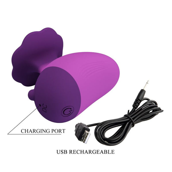 PRETTY LOVE - ESTIMULADOR DE CLÍTORIS 7 MODOS RECARGABLE FORMA ROSA MORADA