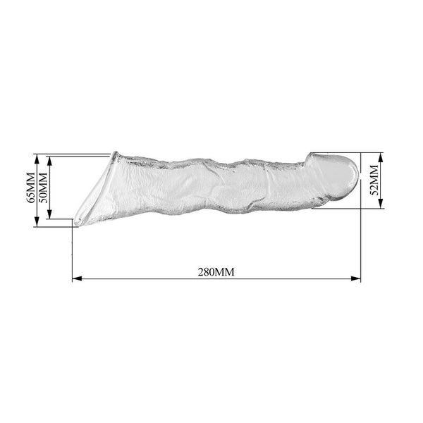PRETTY LOVE - FUNDA EXTENSORA PARA PENE AJUSTABLE 28 CM Ø 4,5 CM COLOR TRANSPARENTE