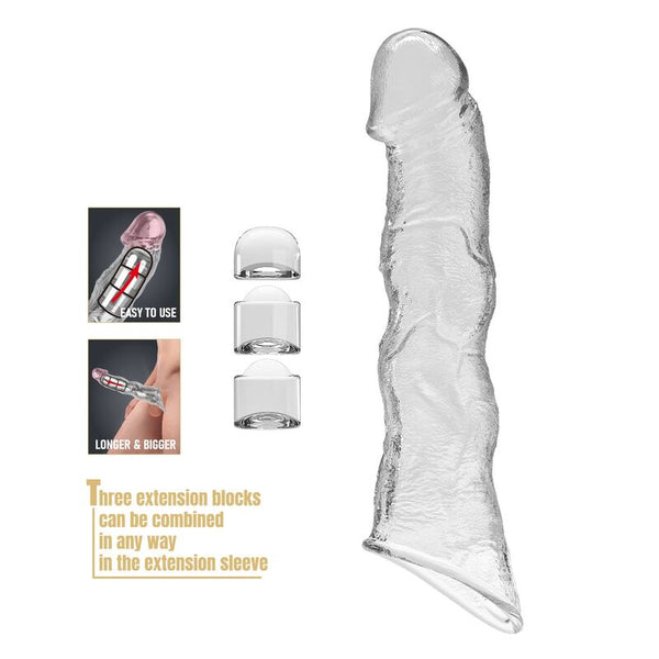 PRETTY LOVE - FUNDA EXTENSORA PARA PENE AJUSTABLE 28 CM Ø 4,5 CM COLOR TRANSPARENTE