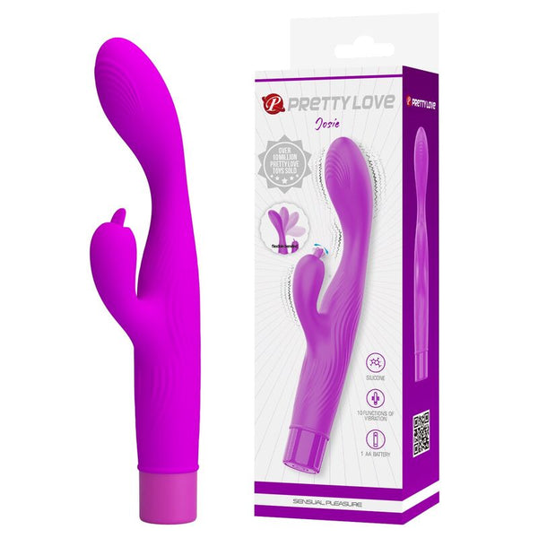 PRETTY LOVE - JENE VIBRADOR DOBLE ESTIMULACIÓN PARA PUNTO G Y CLÍTORIS MORADO