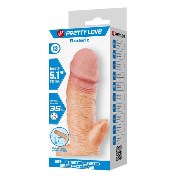 PRETTY LOVE - RODERIC FUNDA PARA PENE EXTENSORA 13 CM Ø 3,8 CM COLOR NATURAL