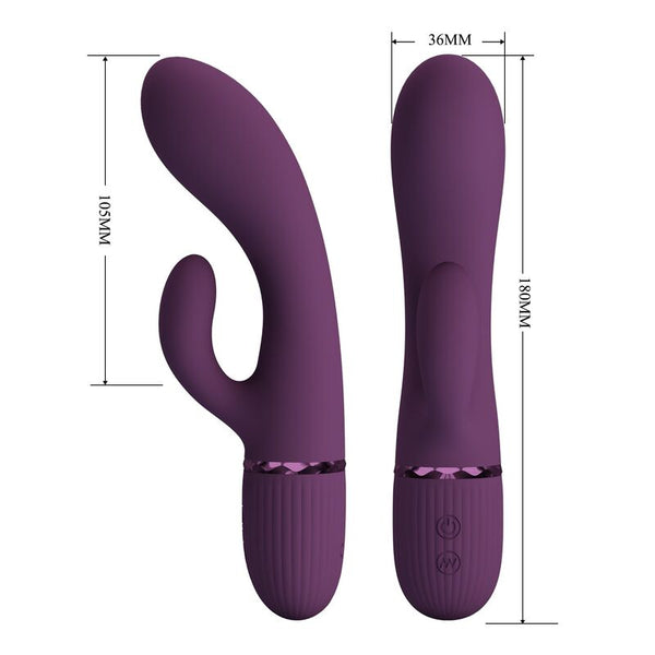 PRETTY LOVE - MARGIE VIBRADOR RABBIT RECARGABLE 10 FUNCIONES MORADO