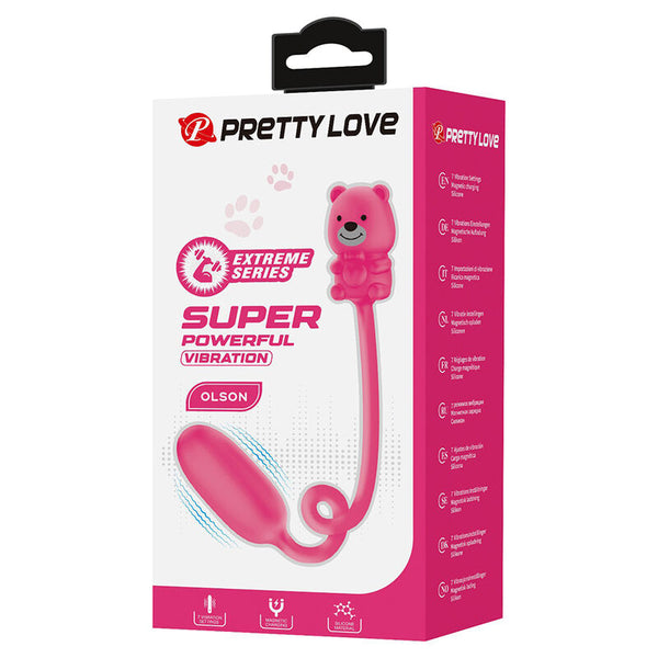 PRETTY LOVE - OLSON HUEVO VIBRADOR CON MANDO POR CABLE RECARGABLE ROSA