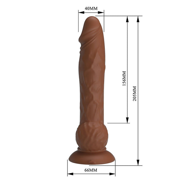 PRETTY LOVE - EREN DILDO VIBRADOR CON EMPUJE 20,5 CM Ø 4,5 CM MARRÓN