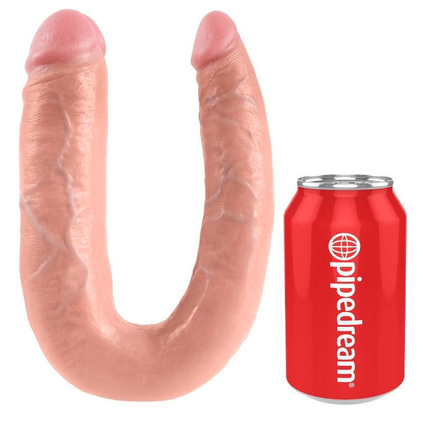 King dildo doble penetración 17.8 cm natural
