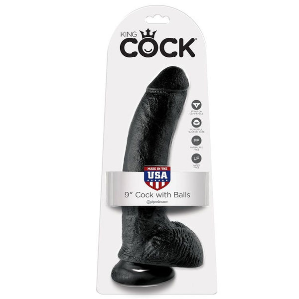 KING COCK - PENE REALISTICO NEGRO 22.9 CM