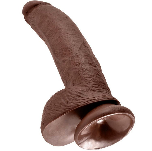 King 9 pene realístico marrón 22.9 cm