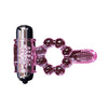 Baile anillo silicona 10 ritmos lengua con vibración rosa